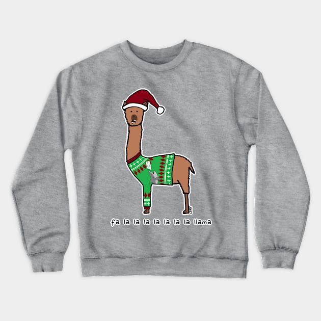 fa la la la la la la la llama Crewneck Sweatshirt by paintbydumbers